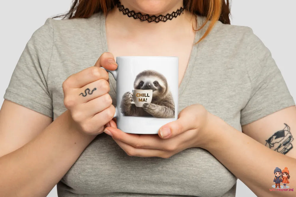 Faultier Stressfreie Kaffeetasse Teetasse Tasse Geschenkidee Geschenk 330 ml - WS-Trend.de