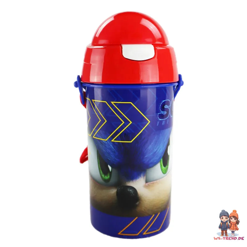 Sonic The Hedgehog Trinkflasche Flasche mit Trinkhalm Gurt 500 ml - WS-Trend.de