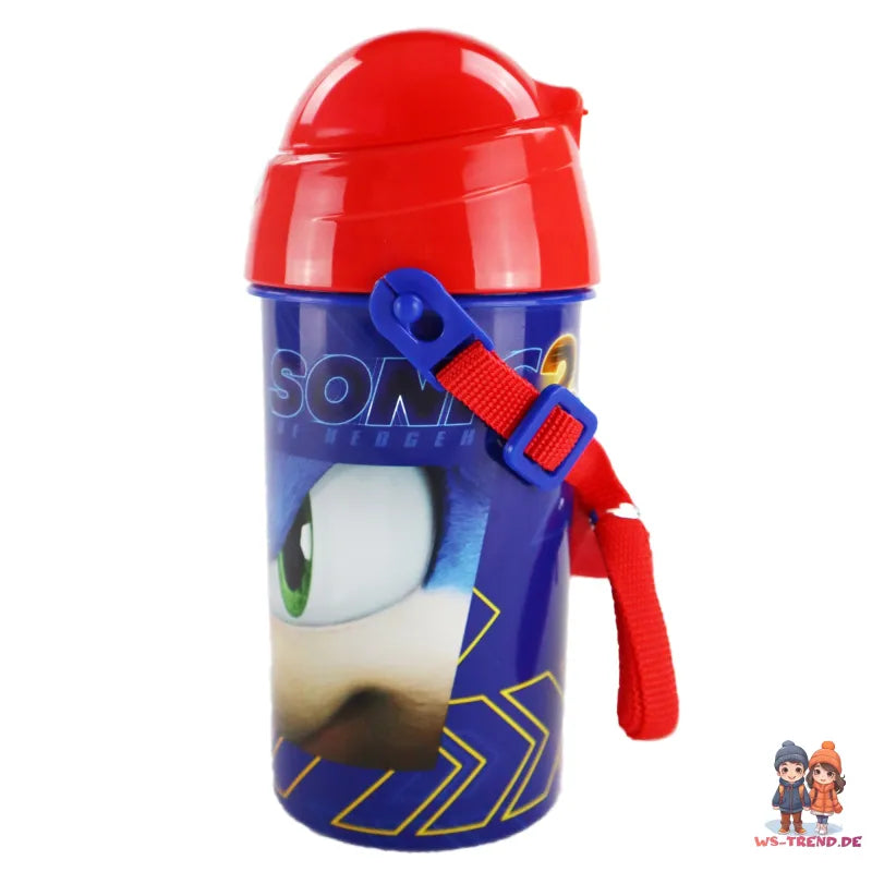 Sonic The Hedgehog Trinkflasche Flasche mit Trinkhalm Gurt 500 ml - WS-Trend.de