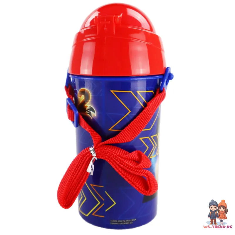 Sonic The Hedgehog Trinkflasche Flasche mit Trinkhalm Gurt 500 ml - WS-Trend.de