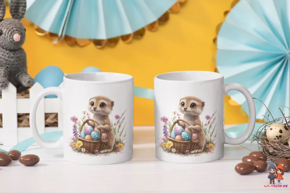 Ostern Erdmännchen Ostereier Kaffeetasse Teetasse Tasse Geschenkidee 325 ml - WS-Trend.de