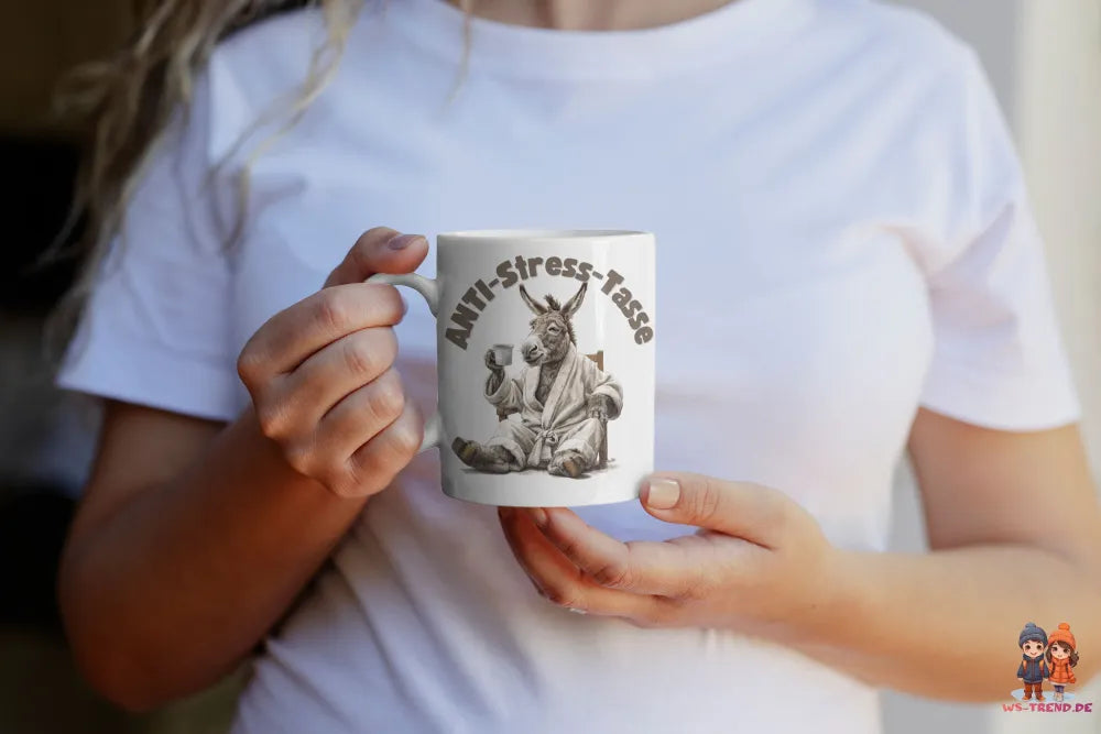 Anti Stress Esel Kaffeetasse Teetasse Tasse Geschenkidee 325 ml - WS-Trend.de