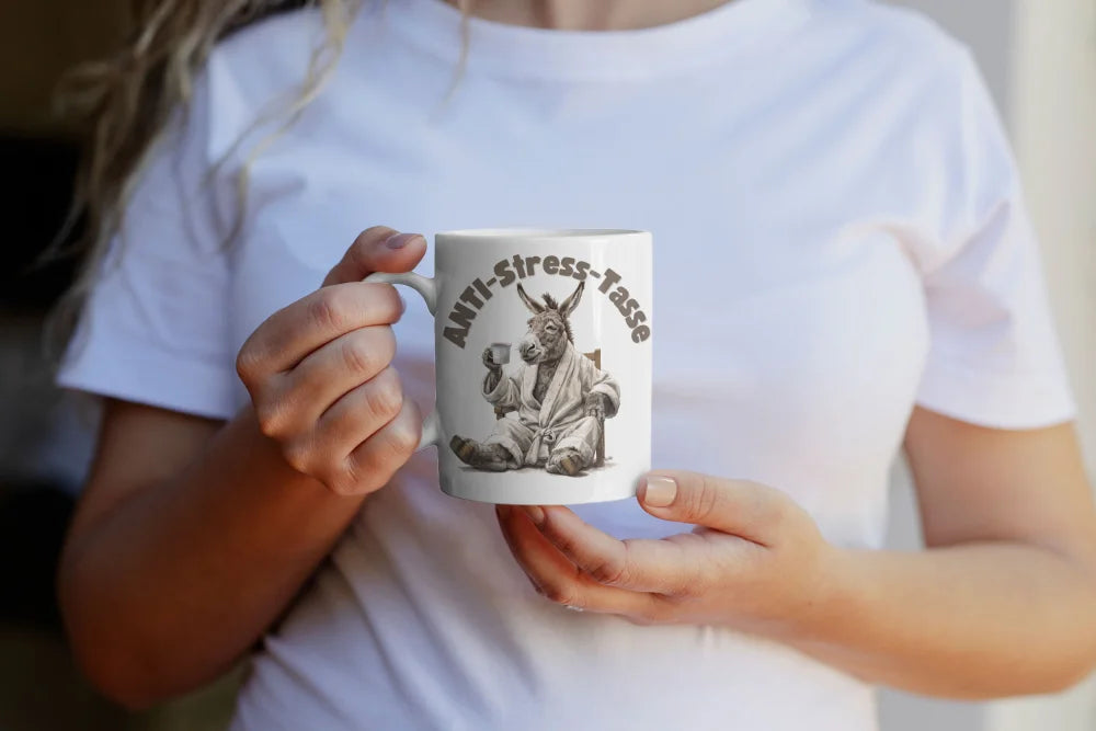 Anti Stress Esel Kaffeetasse Teetasse Tasse Geschenkidee 325 ml - WS-Trend.de
