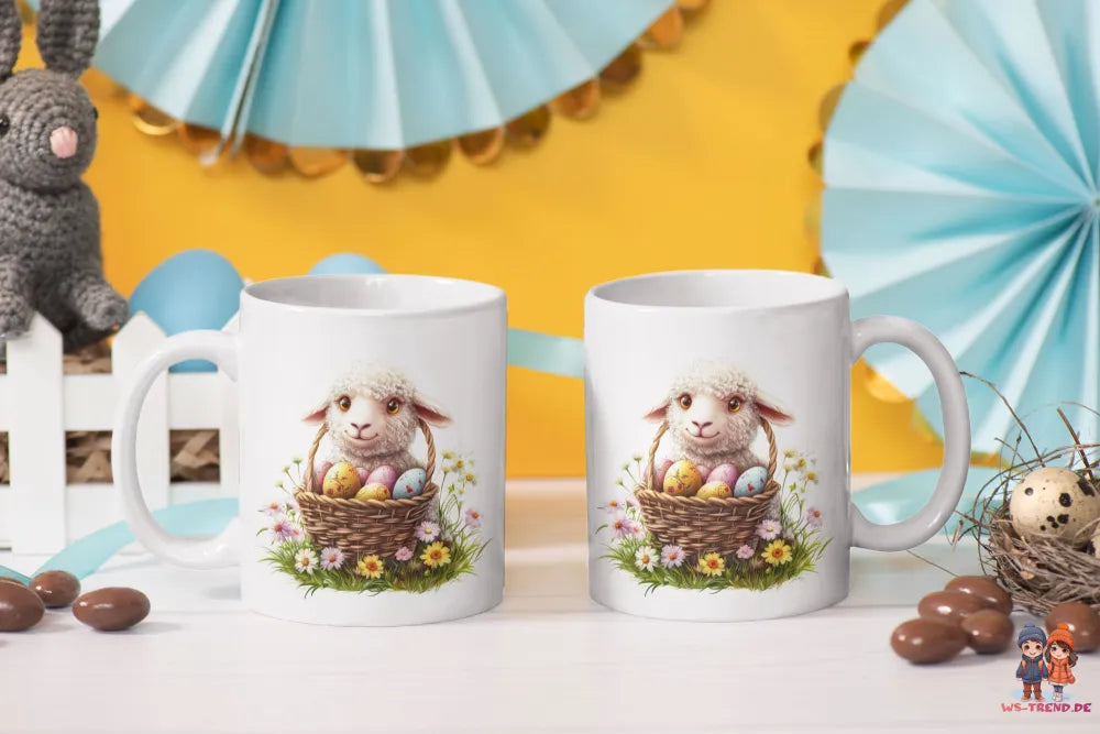 Ostern Schaaf Ostereier Kaffeetasse Teetasse Tasse Geschenkidee 325 ml - WS-Trend.de