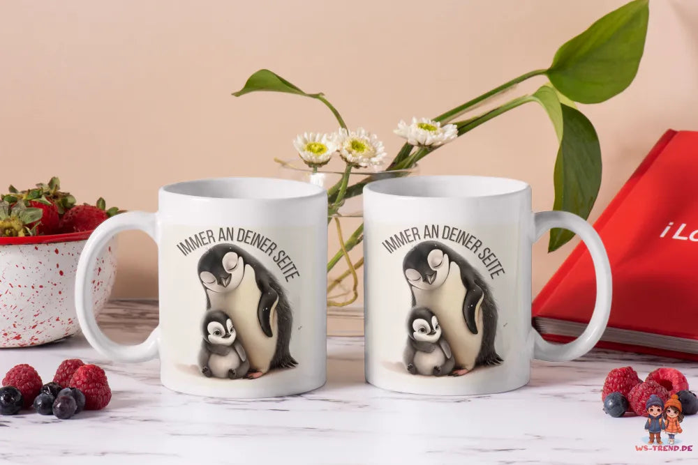Pinguin Immer an deiner Seite Kaffeetasse Teetasse Tasse Geschenkidee 325 ml - WS-Trend.de