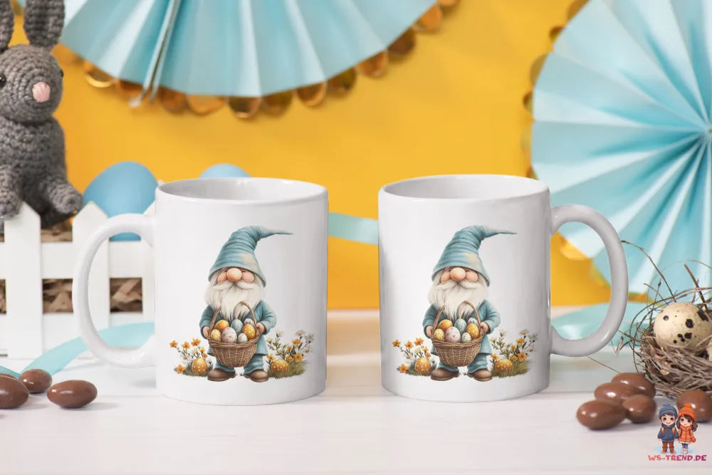 Ostern Gnom Ostereier Kaffeetasse Teetasse Tasse Geschenkidee 325 ml - WS-Trend.de