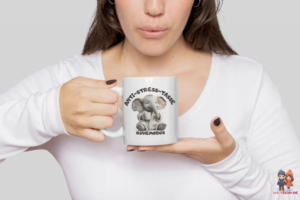 Anti Stress Ruhemodus Elefant Kaffeetasse Teetasse Tasse Geschenkidee 325 ml - WS-Trend.de