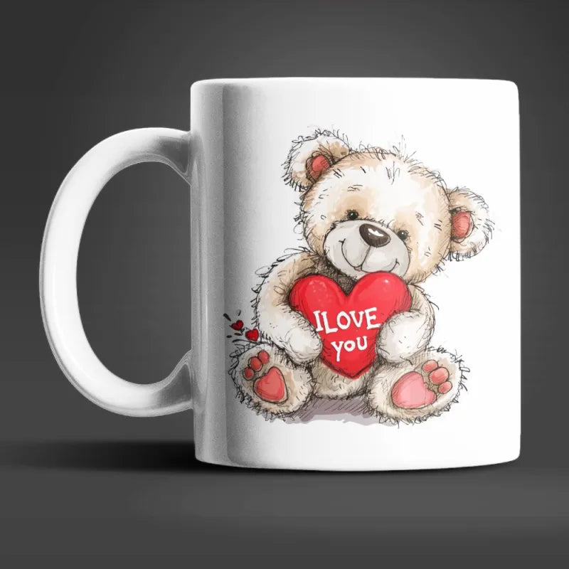 Teddybär I Love You Valentinstag Kaffeetasse Teetasse Tasse Geschenkidee 330 ml - WS-Trend.de