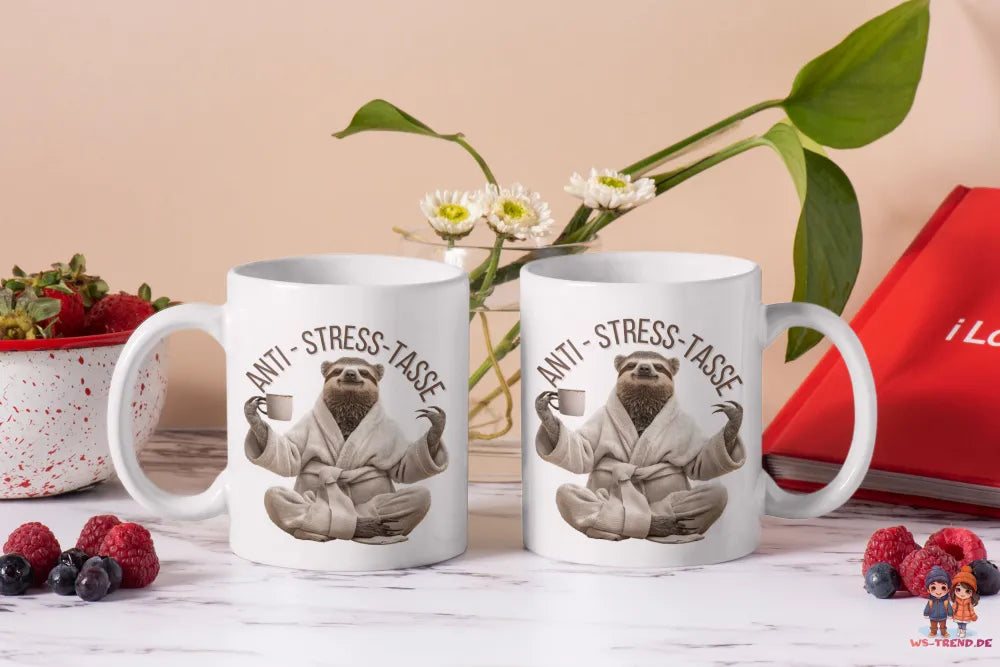 Anti Stress Faultier Kaffeetasse Teetasse Tasse Geschenkidee 325 ml - WS-Trend.de