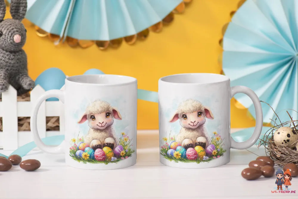 Ostern Schaaf Ostereier Kaffeetasse Teetasse Tasse Geschenkidee 325 ml - WS-Trend.de
