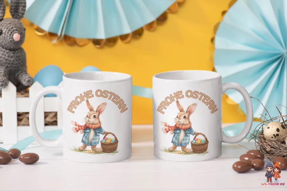 Ostern Hase Ostereier Kaffeetasse Teetasse Tasse Geschenkidee 325 ml - WS-Trend.de