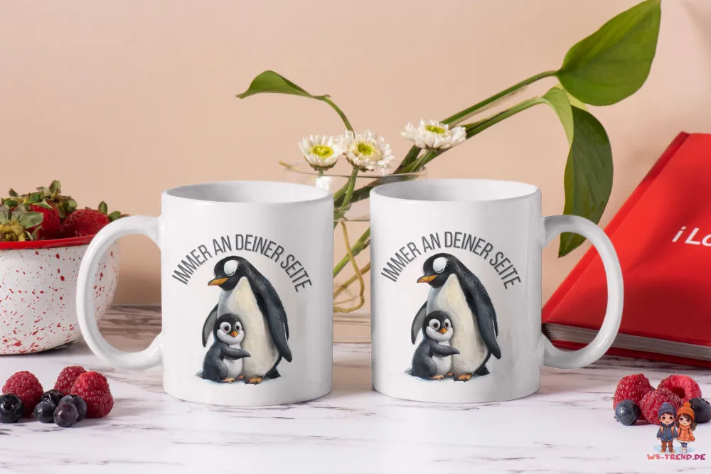 Pinguin Immer an deiner Seite Kaffeetasse Teetasse Tasse Geschenkidee 325 ml - WS-Trend.de