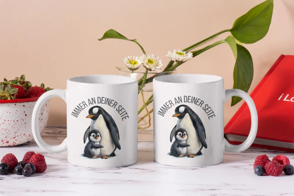 Pinguin Immer an deiner Seite Kaffeetasse Teetasse Tasse Geschenkidee 325 ml - WS-Trend.de