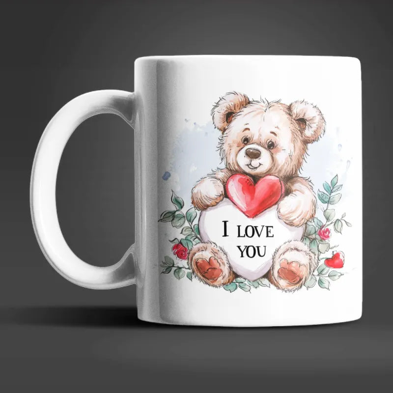 Teddybär I Love You Valentinstag Kaffeetasse Teetasse Tasse Geschenkidee 330 ml - WS-Trend.de