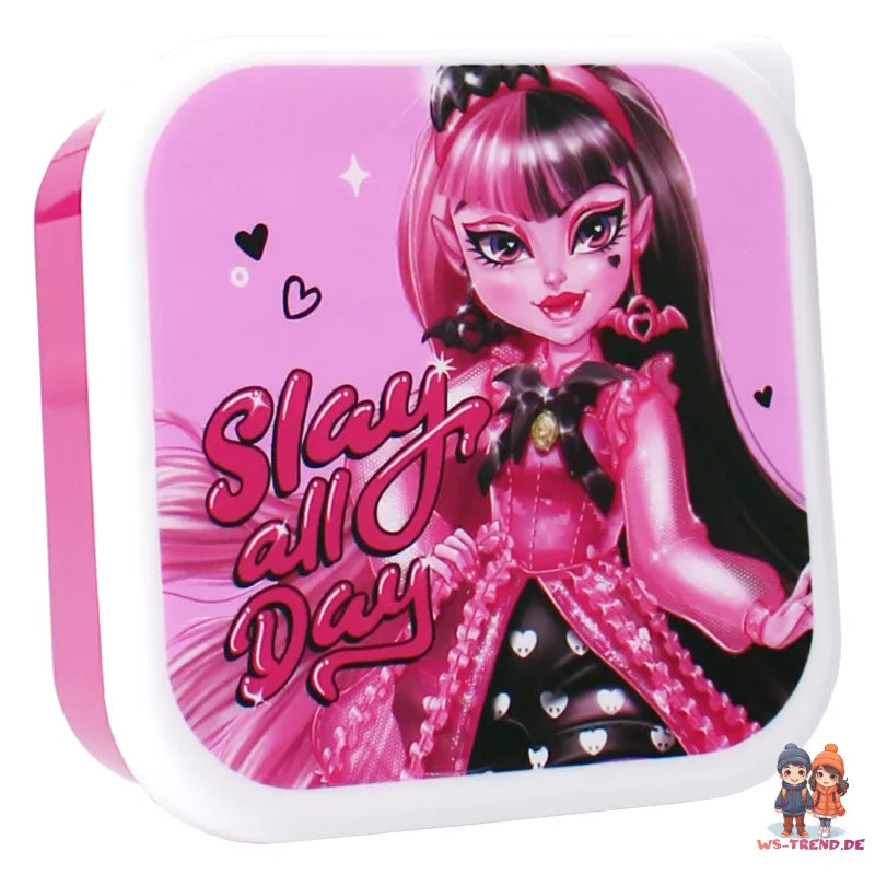 Monster High Mädchen 4 tlg. Kinder Lunch Set Brotdose plus 3 Snackboxen - WS-Trend.de