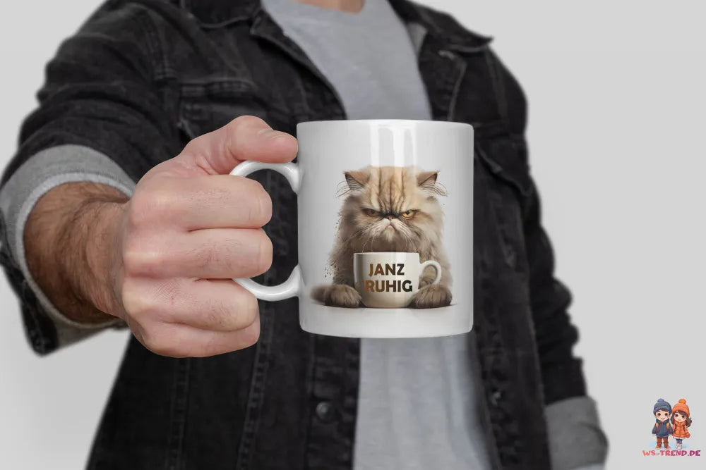 Katze JANZ RUHIG Kaffeetasse Teetasse Tasse Geschenkidee - WS-Trend.de
