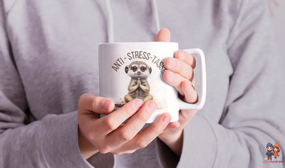 Anti Stress Baby Erdmännchen Kaffeetasse Teetasse Tasse Geschenkidee 325 ml - WS-Trend.de