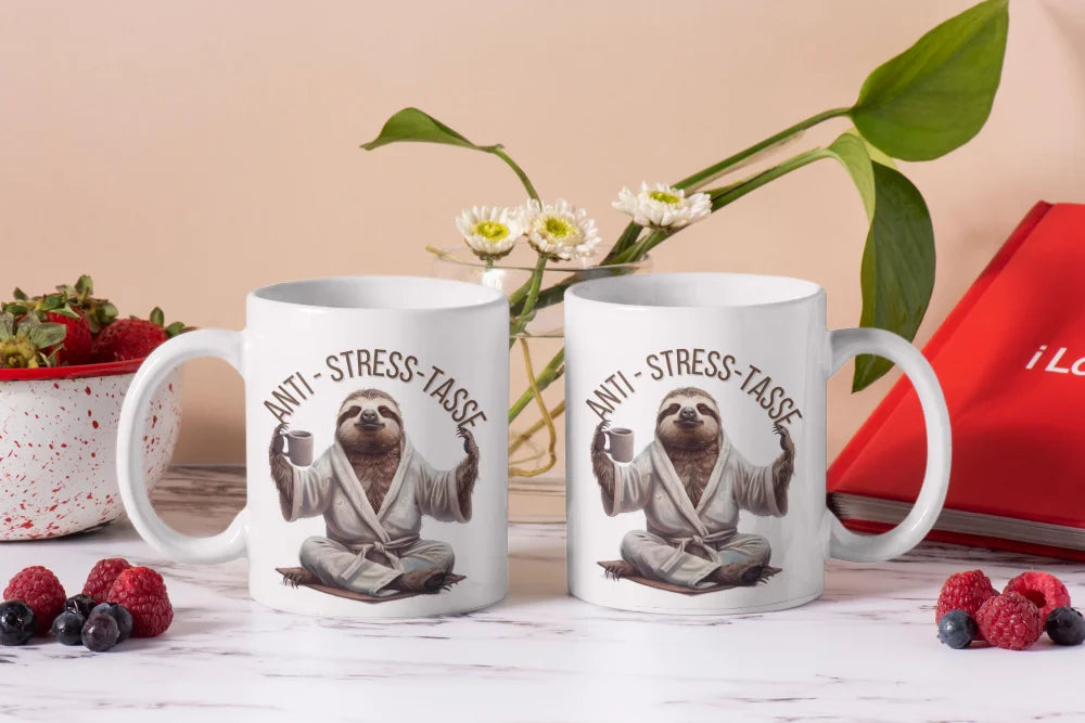Anti Stress Faultier Kaffeetasse Teetasse Tasse Geschenkidee 325 ml - WS-Trend.de