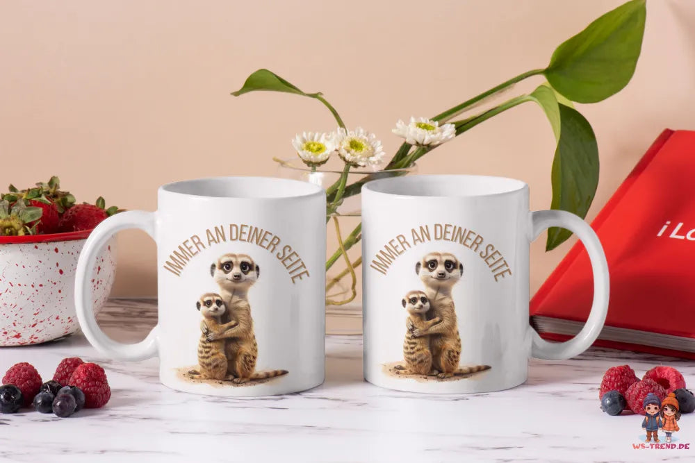 Erdmännchen Immer an deiner Seite Kaffeetasse Teetasse Tasse Geschenkidee 325 ml WS Trend.de
