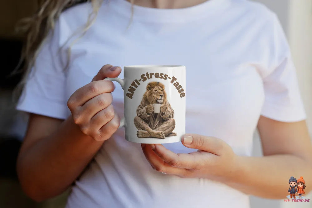 Anti Stress Löwe Kaffeetasse Teetasse Tasse Geschenkidee 325 ml - WS-Trend.de
