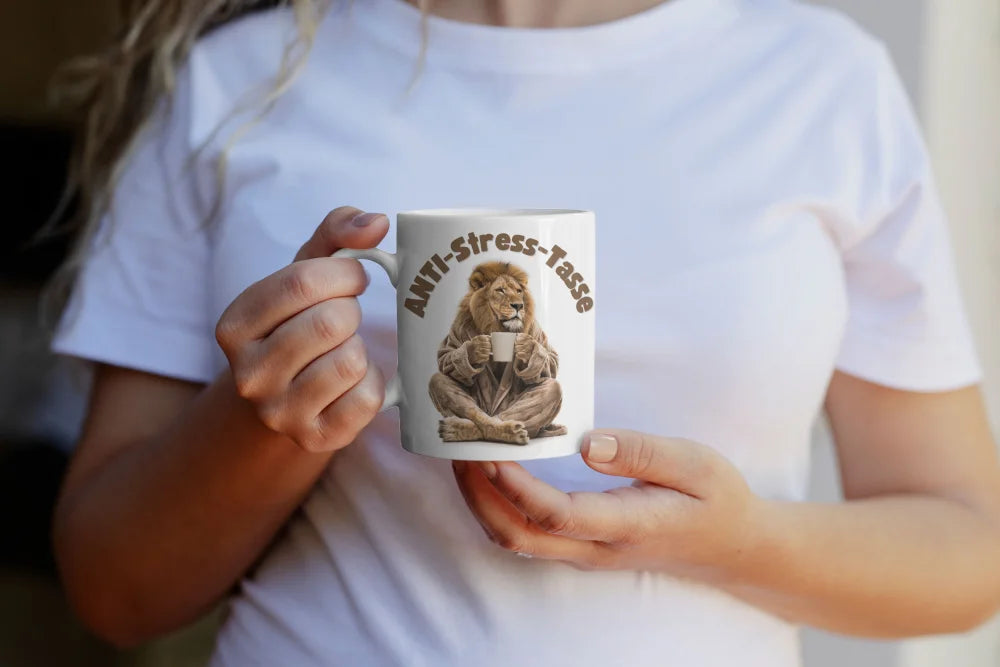 Anti Stress Löwe Kaffeetasse Teetasse Tasse Geschenkidee 325 ml - WS-Trend.de