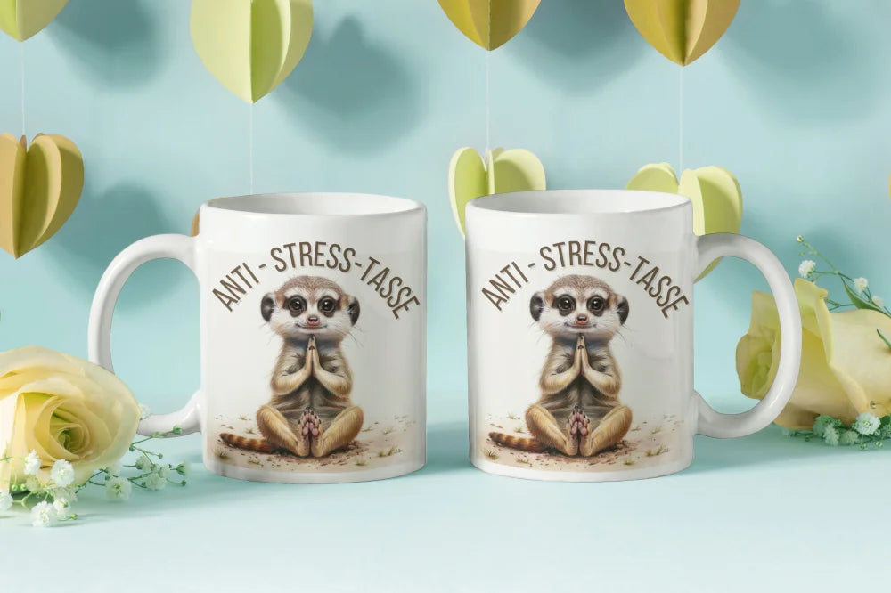 Anti Stress Baby Erdmännchen Kaffeetasse Teetasse Tasse Geschenkidee 325 ml - WS-Trend.de