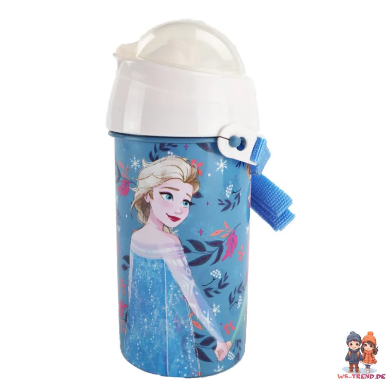 Disney Die Eiskönigin Anna Elsa Flasche mit Trinkhalm Gurt 500 ml - WS-Trend.de Wasserflasche
