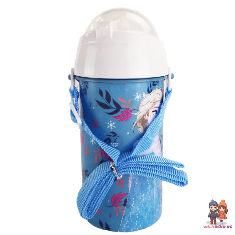 Disney Die Eiskönigin Anna Elsa Flasche mit Trinkhalm Gurt 500 ml - WS-Trend.de Wasserflasche