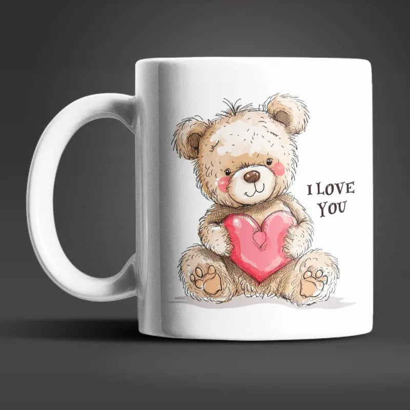 Teddybär I Love You Valentinstag Kaffeetasse Teetasse Tasse Geschenkidee 330 ml - WS-Trend.de