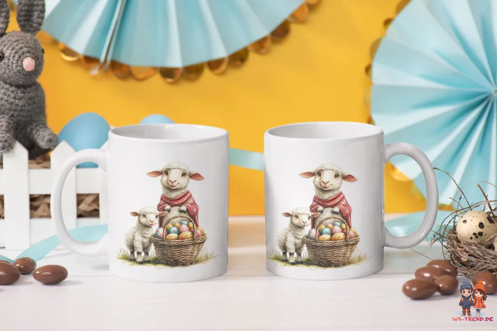 Ostern Schaaf Ostereier Kaffeetasse Teetasse Tasse Geschenkidee 325 ml - WS-Trend.de