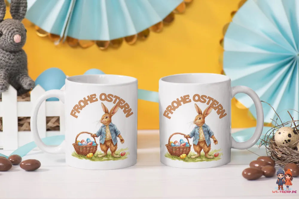 Ostern Hase Ostereier Kaffeetasse Teetasse Tasse Geschenkidee 325 ml - WS-Trend.de