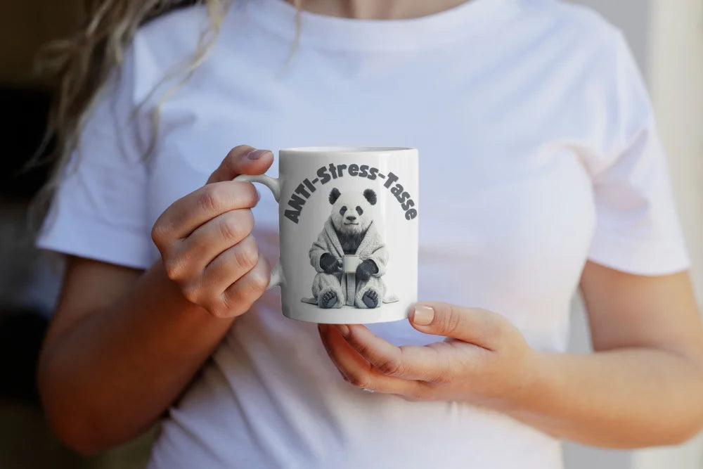 Anti Stress Panda Kaffeetasse Teetasse Tasse Geschenkidee 325 ml - WS-Trend.de
