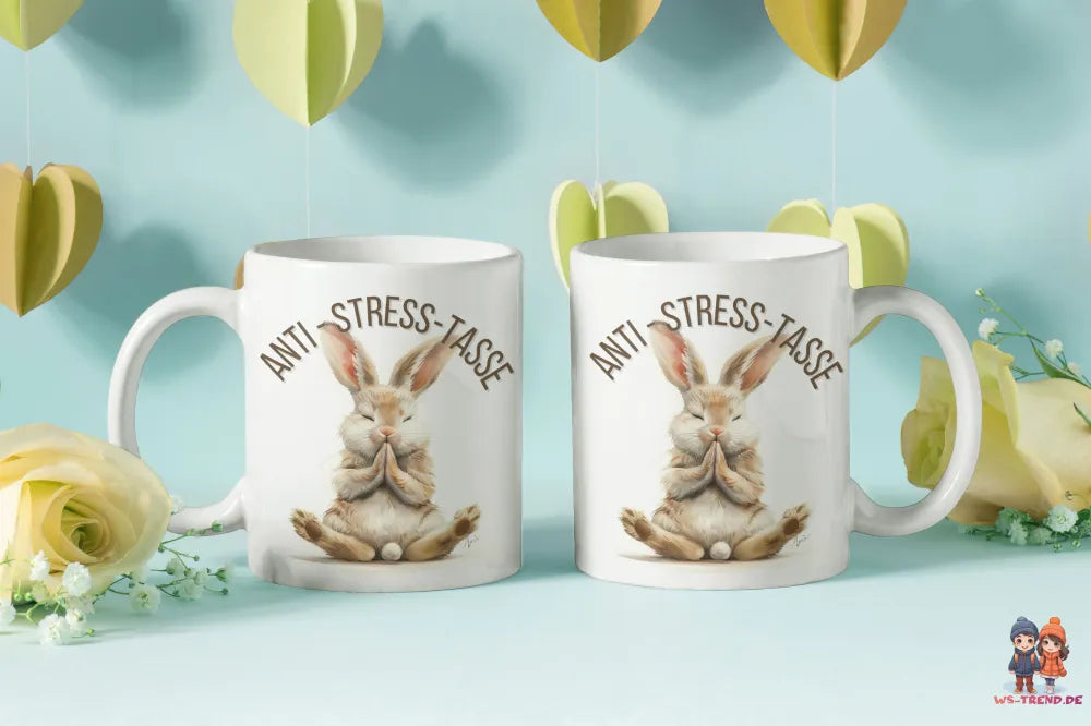 Anti Stress Baby Hase Häschen Kaffeetasse Teetasse Tasse Geschenkidee - WS-Trend.de