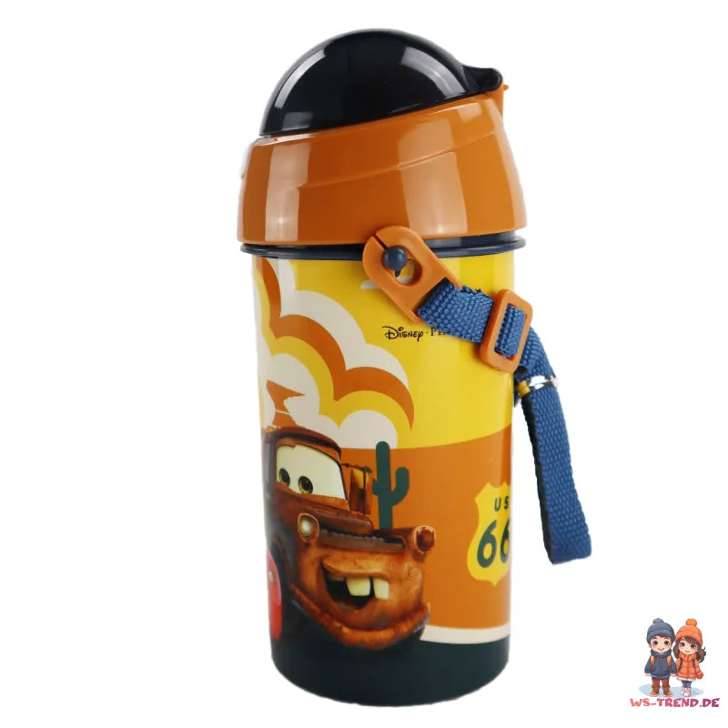 Disney Cars Lightning McQueen Wasserflasche Flasche mit Trinkhalm Gurt 500 ml - WS-Trend.de