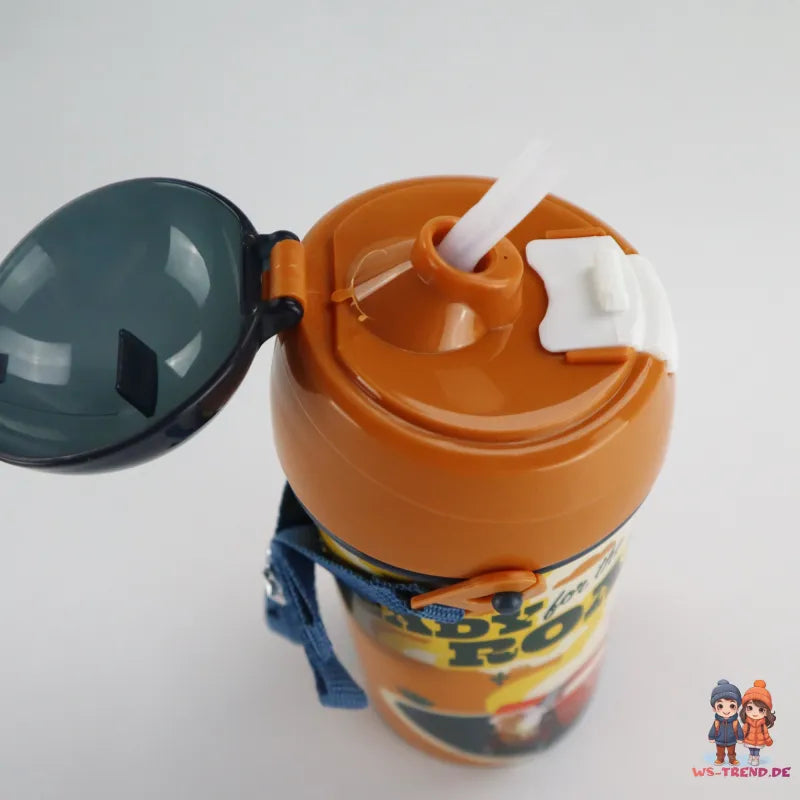 Disney Cars Lightning McQueen Wasserflasche Flasche mit Trinkhalm Gurt 500 ml - WS-Trend.de