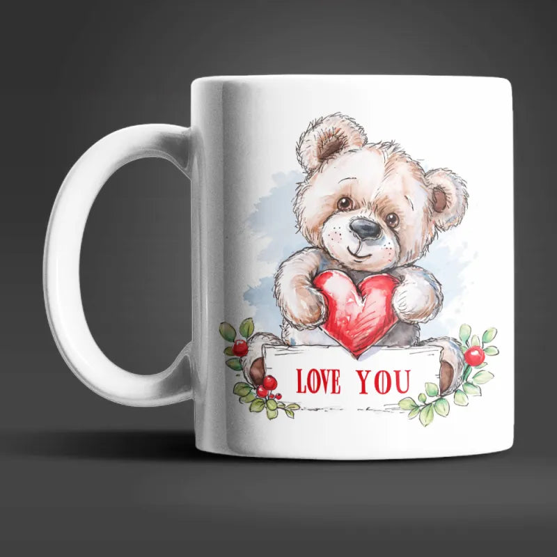 Teddybär I Love You Valentinstag Kaffeetasse Teetasse Tasse Geschenkidee 330 ml - WS-Trend.de