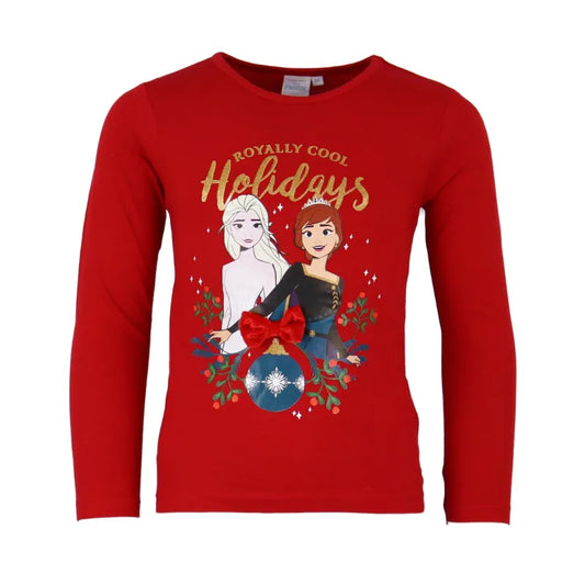 Disney Die Eiskönigin Langarm Shirt mit Anna und Elsa - WS-Trend.de Kinder T-Shirt Rot für Mädchen