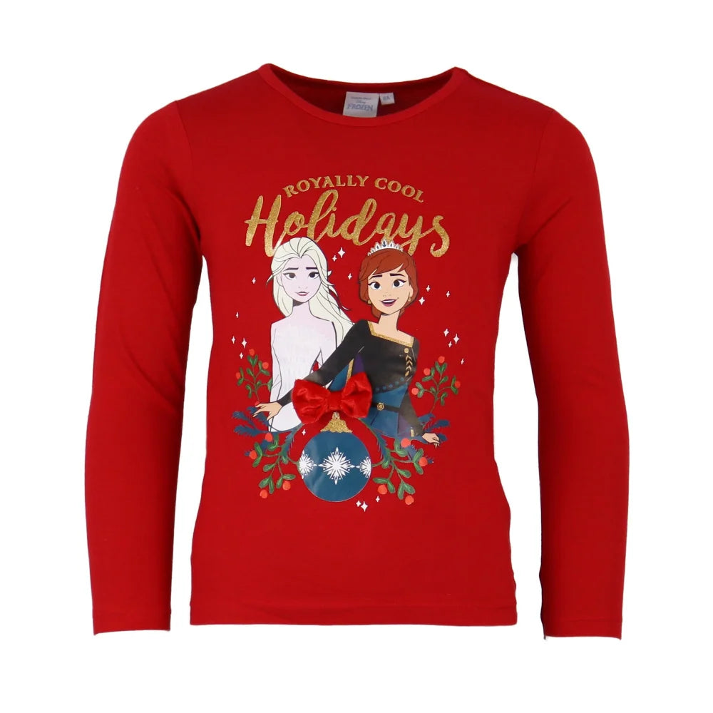 Disney Die Eiskönigin Langarm Shirt mit Anna und Elsa - WS-Trend.de Kinder T-Shirt Rot für Mädchen