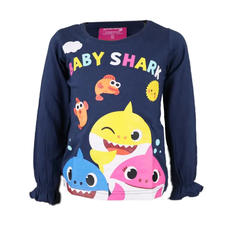 Baby Shark Hai Kinder Langarmshirt - WS-Trend.de Jungen langarm Shirt 92-116 100% Baumwolle