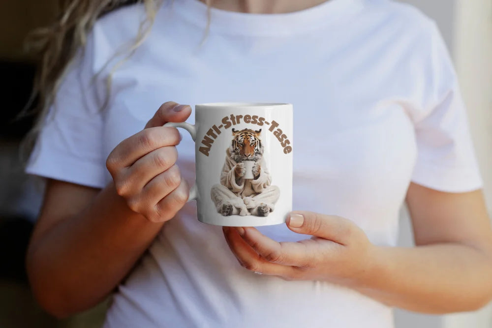 Anti Stress Tiger Kaffeetasse Teetasse Tasse Geschenkidee 325 ml - WS-Trend.de