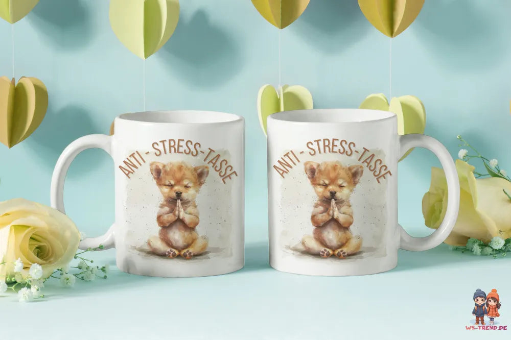 Anti Stress Baby Hund Welpe Kaffeetasse Teetasse Tasse Geschenkidee 325 ml - WS-Trend.de