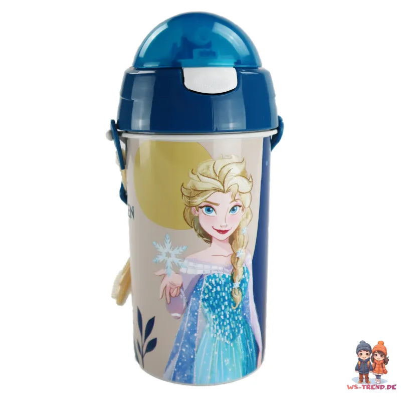 Disney Die Eiskönigin Elsa Flasche mit Trinkhalm Gurt 500 ml - WS-Trend.de Wasserflasche