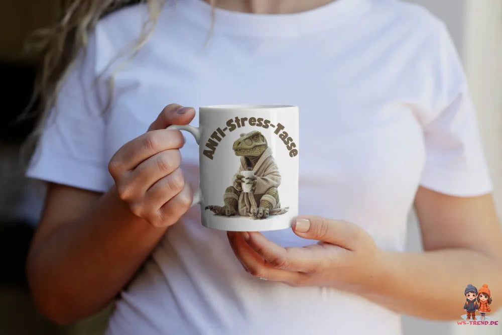 Anti Stress Dino T-Rex Kaffeetasse Teetasse Tasse Geschenkidee 325 ml - WS-Trend.de