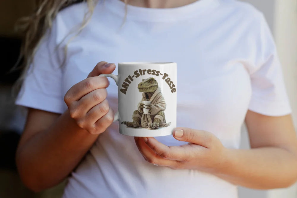 Anti Stress Dino T-Rex Kaffeetasse Teetasse Tasse Geschenkidee 325 ml - WS-Trend.de