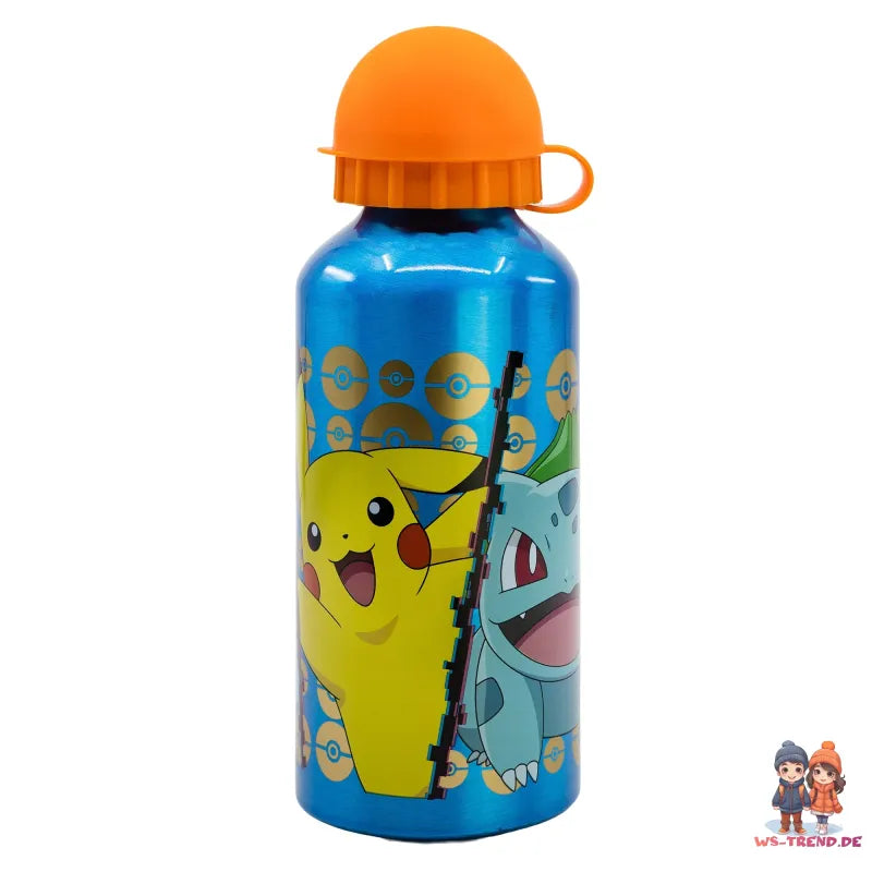Pokemon Kinder 4 tlg. Set 3 Kammern Brotdose Gabel Löffel Alu-Flasche - WS-Trend.de