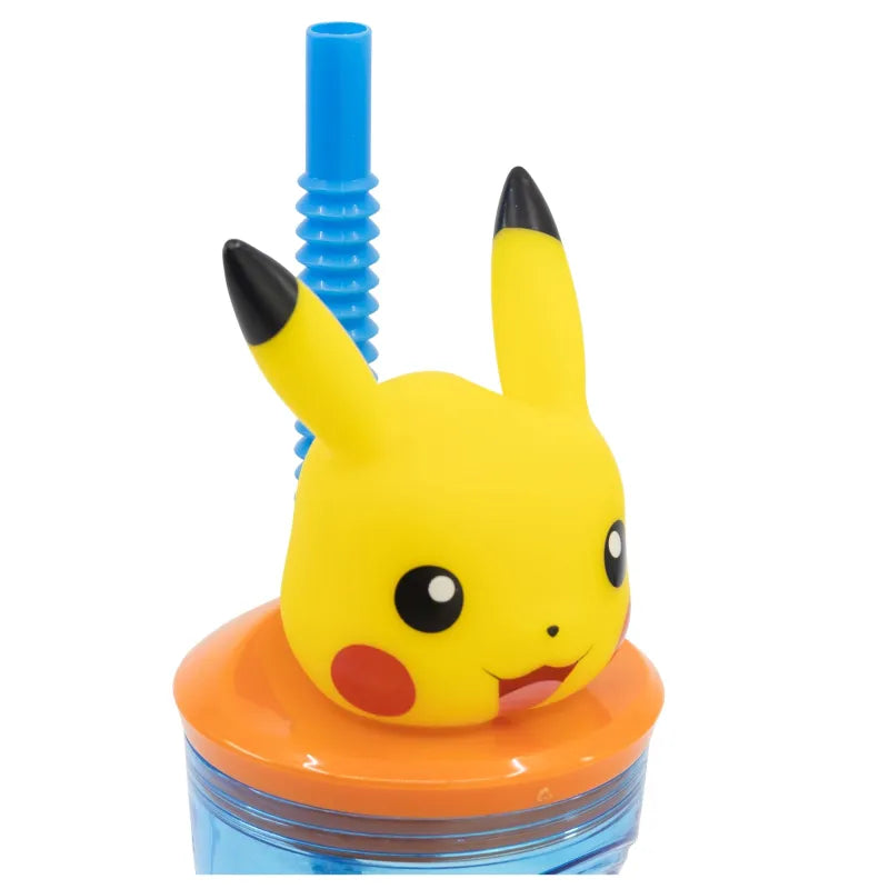 Pokemon Pikachu 3D Deckel Kinder Trinkbecher Becher mit integriertem Halm - WS-Trend.de