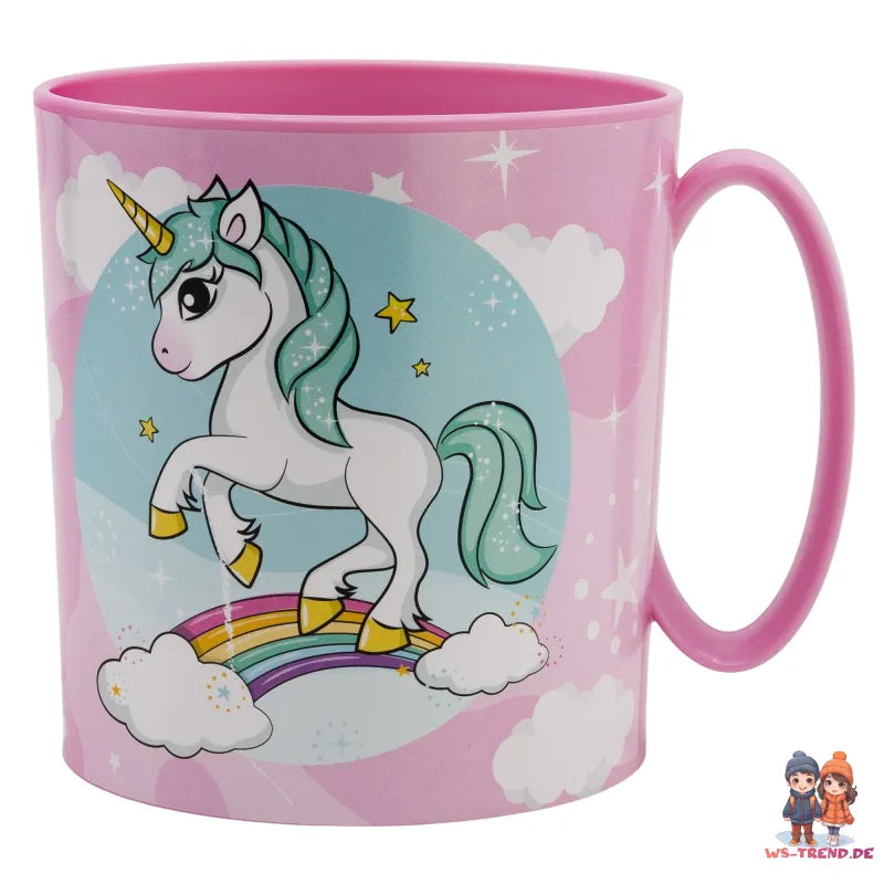 Kleines Einhorn Unicorn Kinder Geschirr-Set 3 tlg Becher Teller Schüssel - WS-Trend.de