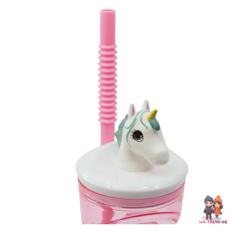 Kleines Einhorn Unicorn 3D Kopf Wasserflasche Trinkflasche Flasche 360 ml - WS-Trend.de