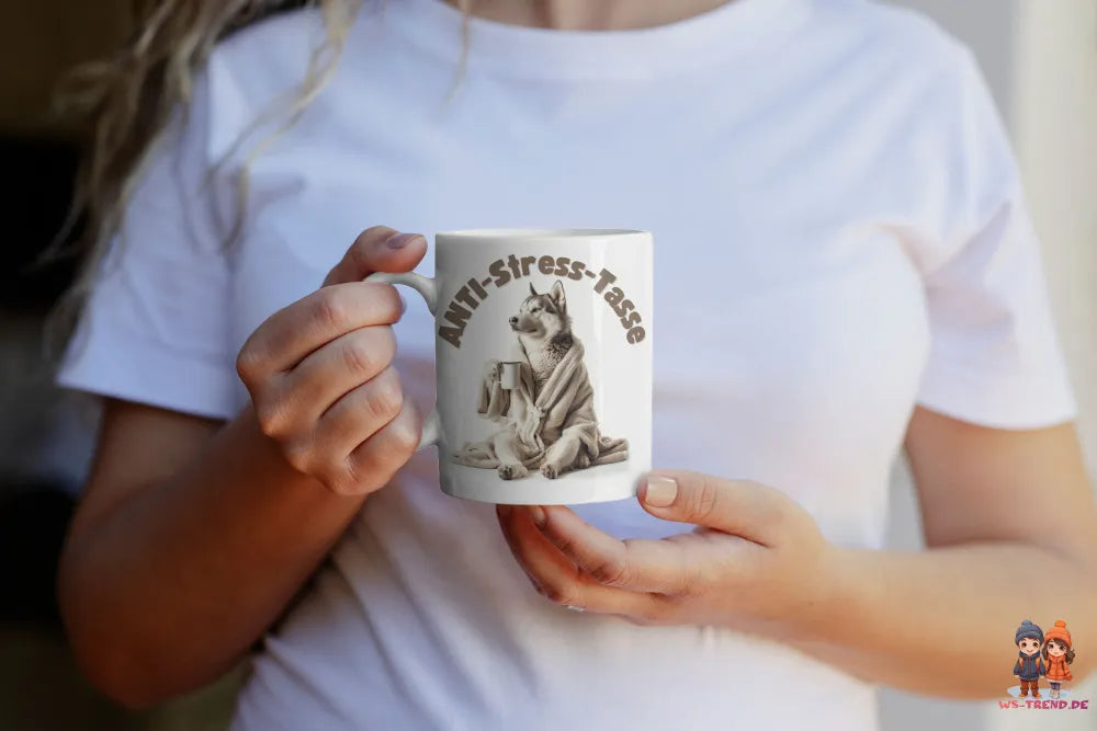 Anti Stress Husky Kaffeetasse Teetasse Tasse Geschenkidee 325 ml - WS-Trend.de