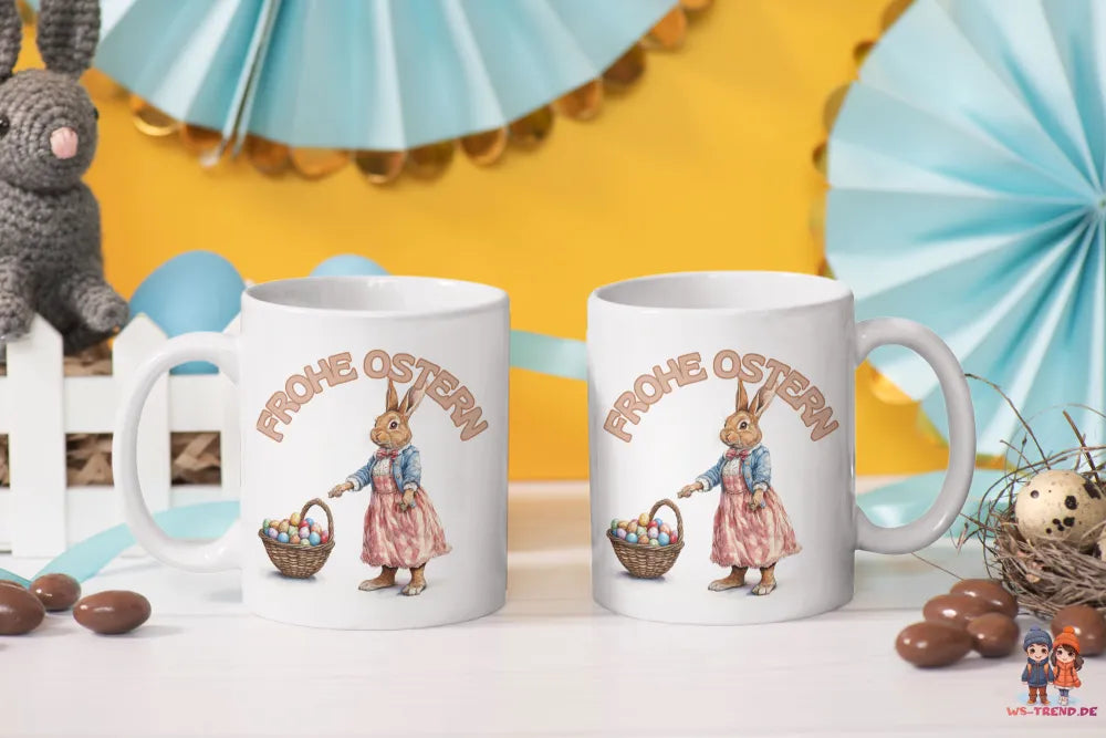 Ostern Hase Ostereier Kaffeetasse Teetasse Tasse Geschenkidee 325 ml - WS-Trend.de